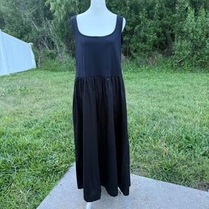 Marcella Cotton Maxi Boho Minimalist Maxi Sundress Women XL BLack Prarie
